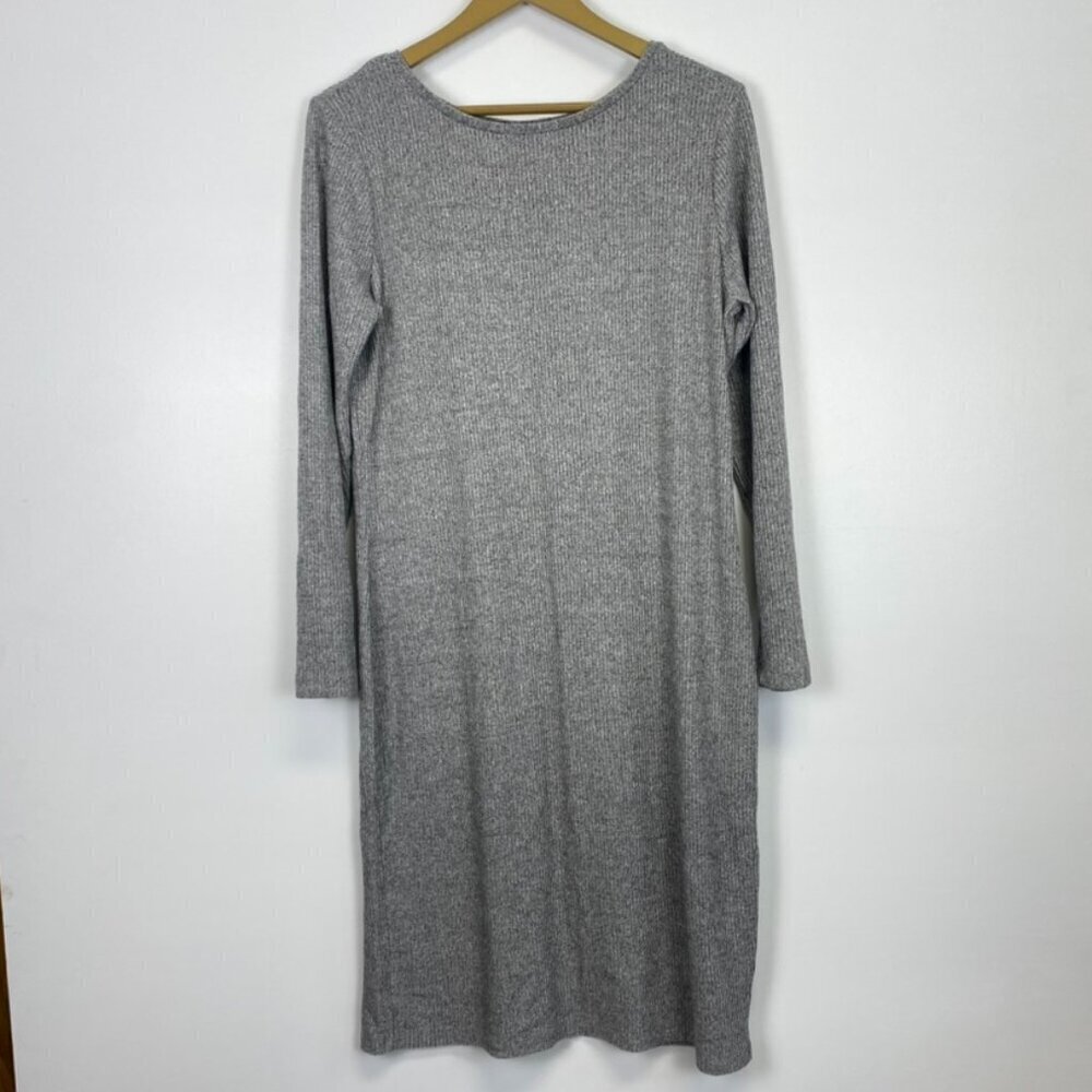 A New Day Gray Ribbed Sweater Dress